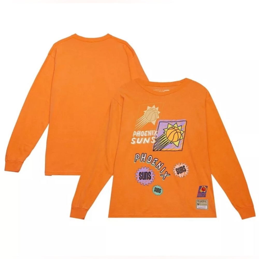 Mitchell & Ness Phoenix Suns Sidewalk Sketch L/S T-Shirt Mens Sizes MSRP $48